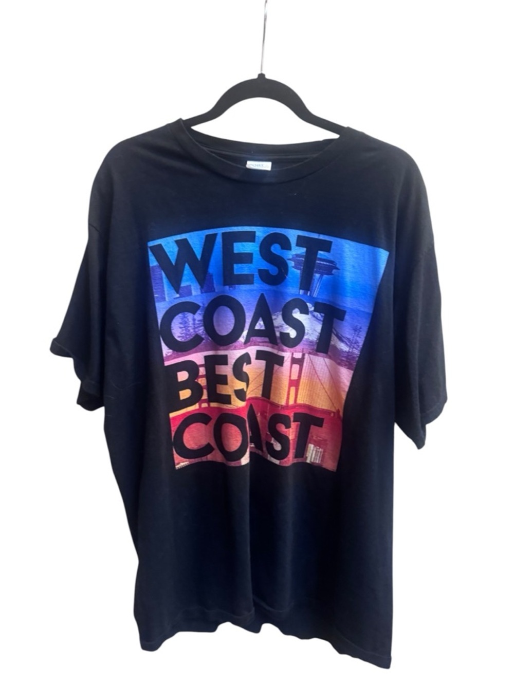 PORT & COMPANY WEST COAST BEST COAST Short Sleeve Men’s XXL Tshirt NWOT Black